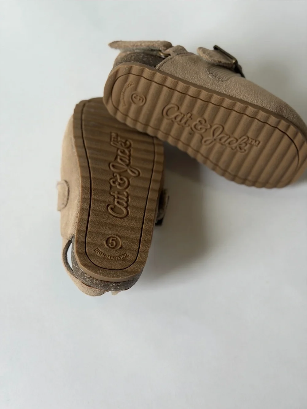 Cat & Jack Kids Suede Buckle Clog Sandals in Tan